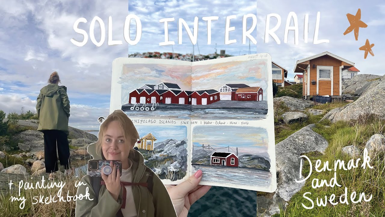 Solo Interrail trip Denmark & Sweden + painting in my sketchbook! 🧳🎨