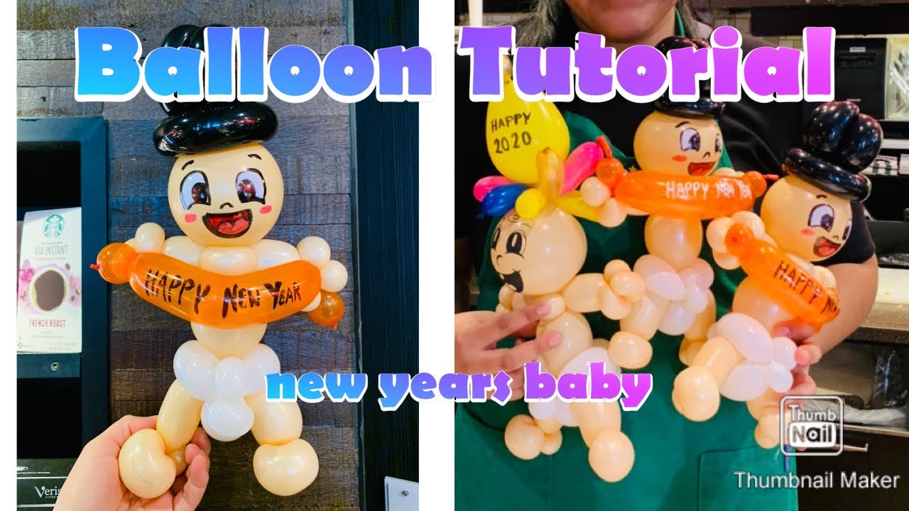 New Years baby balloon tutorial. Happy new year balloon twisting tutorial.