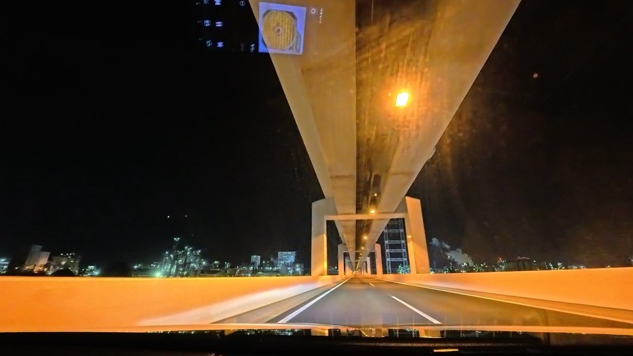 夜首都高 K1羽田線上り K6アクアライン方面 新富町出口 nightdrive tokyo expway dashcam speedx2.0