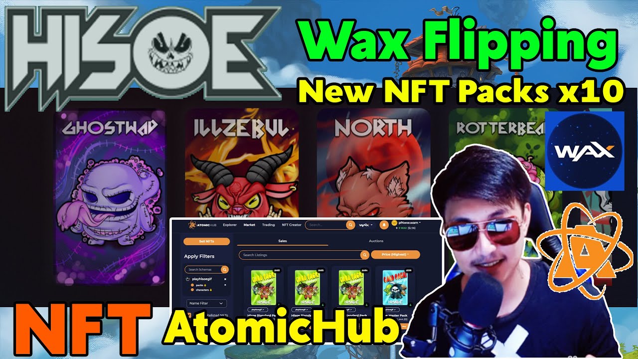 Hisoe NFT - NEW NFT GAMES 2021 - play to earn game atomic hub wax - Pack flipping time - Gameplay