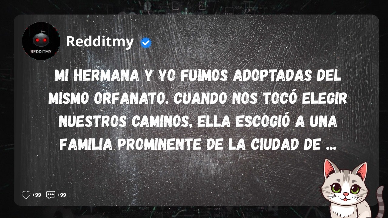 Mi hermana y yo fuimos adoptadas del mismo orfanato. Cuando nos tocó elegir nuestros caminos...