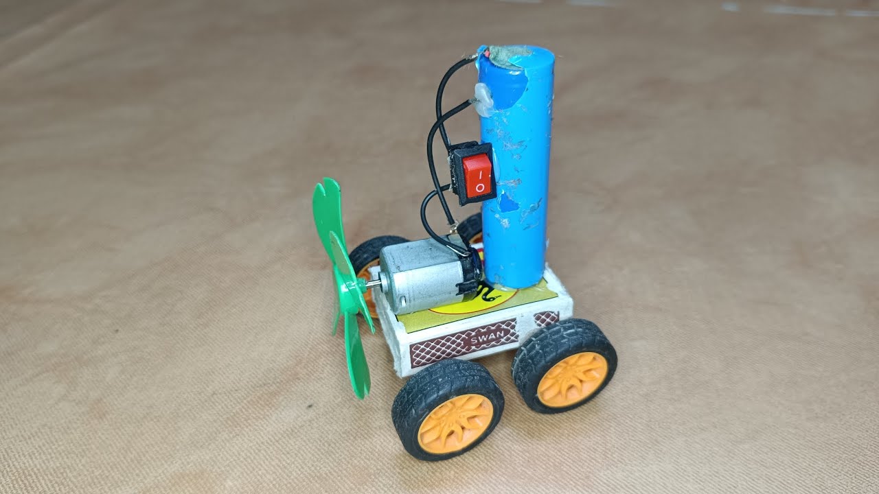 Diy Best Battery Power Motor Fan Car at Home - How to Make Matchbox New Parking Fan Car 🚗