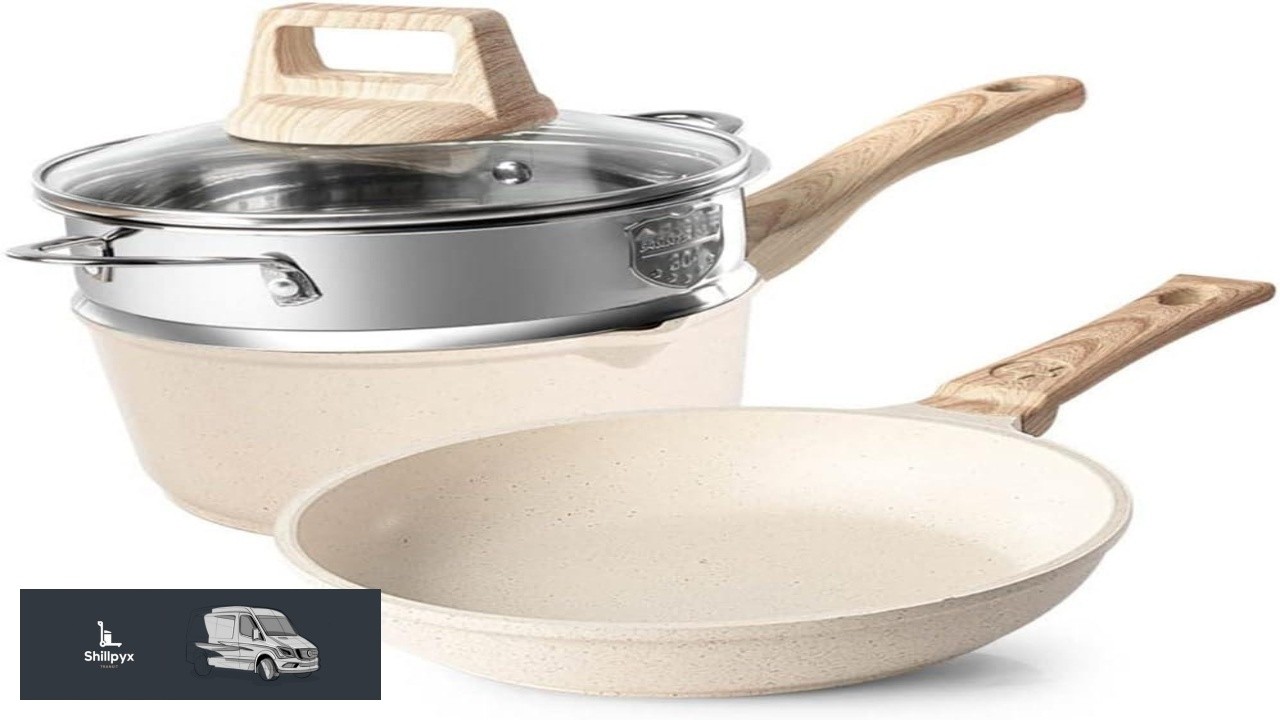 Wok Set Non Stick Pan Stone Kitchen Rice Pot Boiler Boiler with Glass