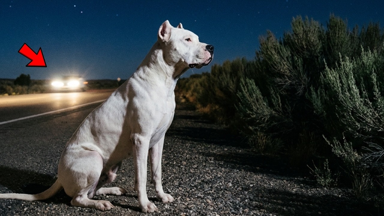 Un Dogo Argentino aparecía todas las noches en el mismo cruce — cuando lo seguí, entendí el motivo..