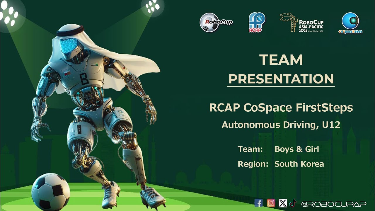 R25.1.4 &mdash; КОМАНДА: мальчики и девочки (Южная Корея) &mdash; RCAP CoSpace, автономное вождение, FS, U12 ...