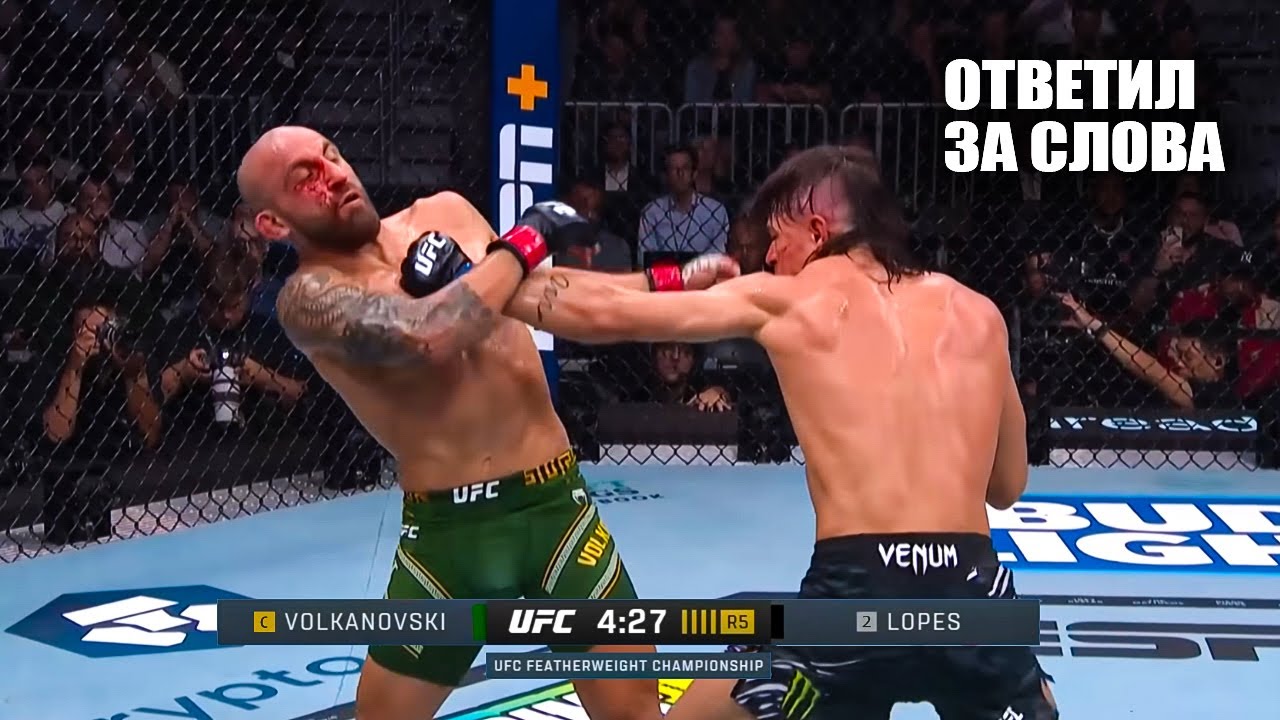ДИКИЙ РАЗНОС! Полный Бой Алекс Волкановски VS Диего Лопес 2 UFC 325 Alex Volkanovski - Diego Lopes