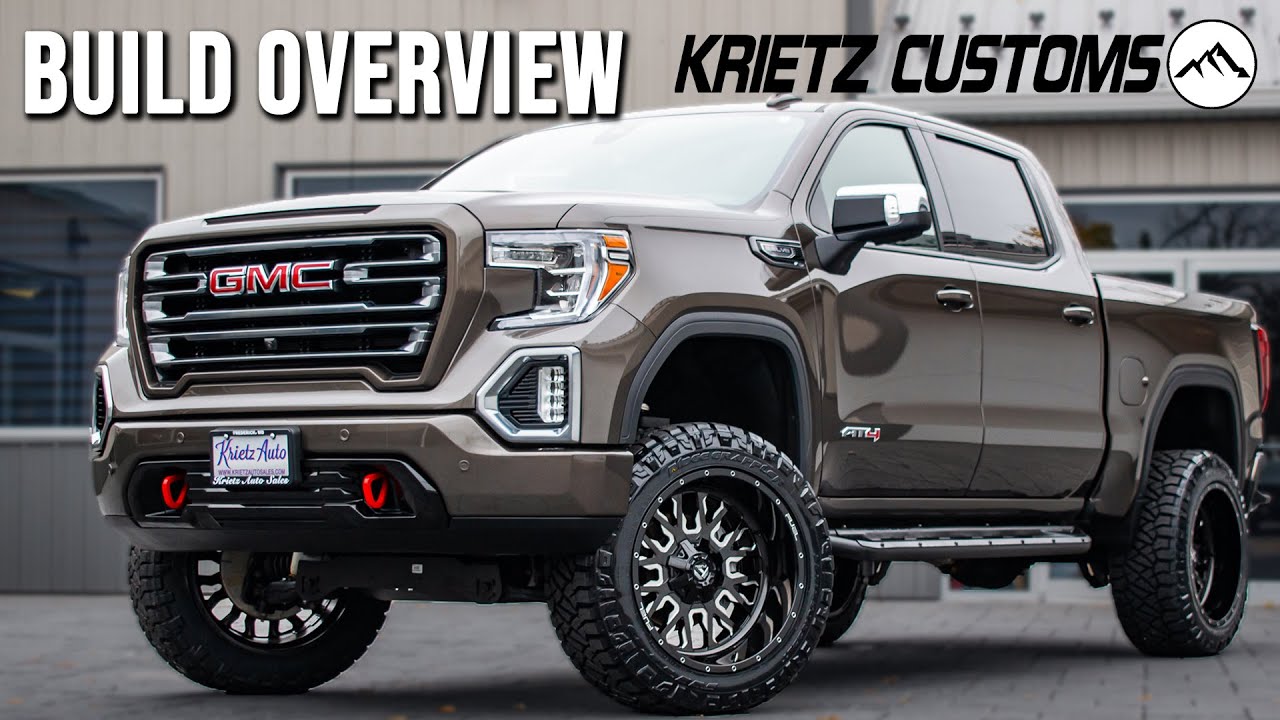 ОБЗОР СБОРКИ: Поднятый GMC 1500 AT4 2019 года | Комплект для лифта подвески Rough Country на 4 дю...