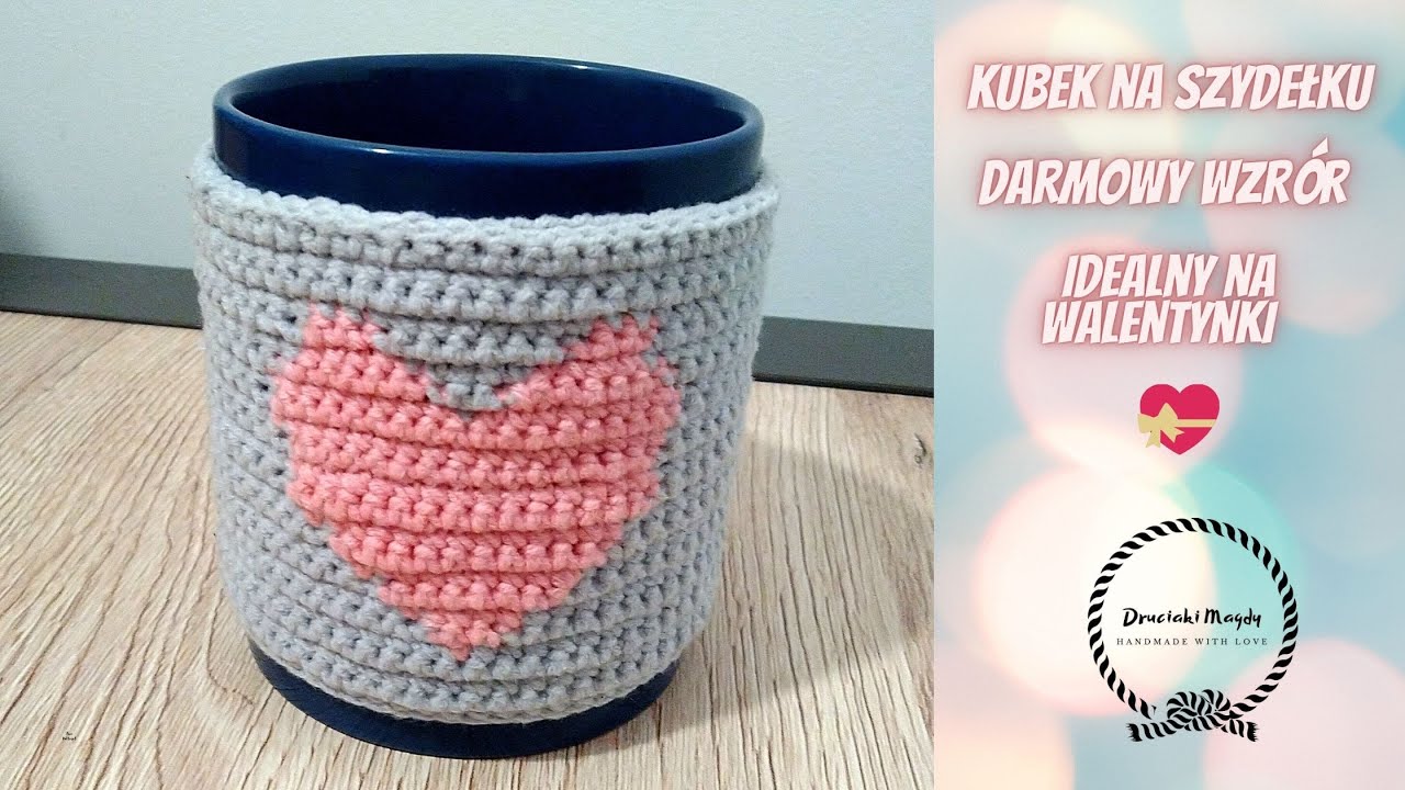 Ocieplacz sweterek na kubek  na szydełku - krok po kroku /crochet mug cozy