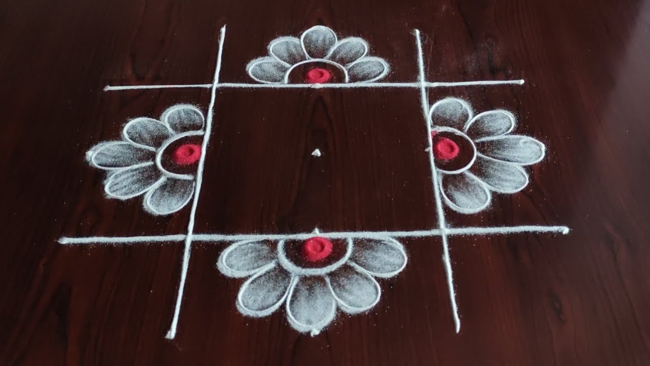 2 beautiful daily kolams (5×3×3) dot's....