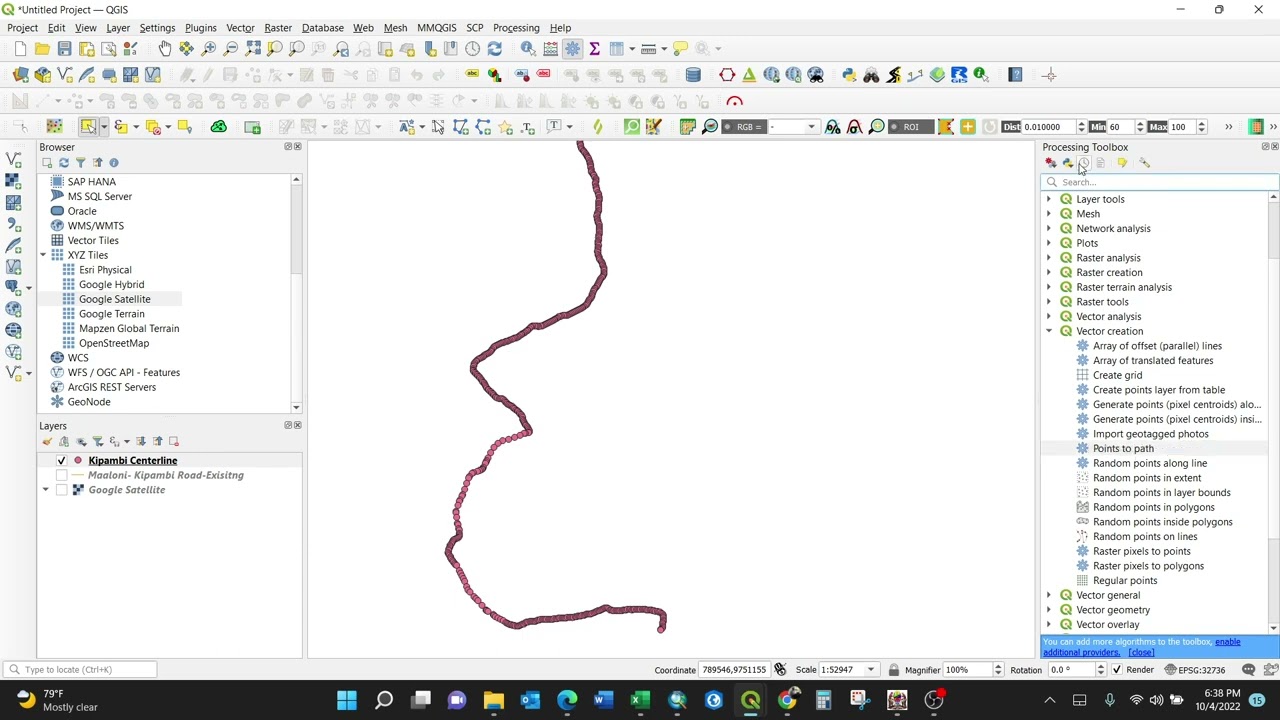 Создание линий из точек CSV с помощью QGIS