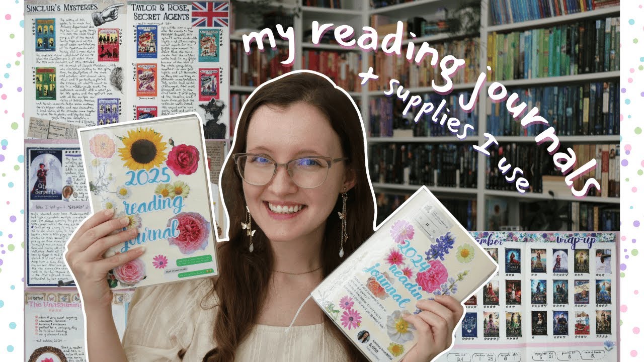 my reading journals (2024 & 2025) + supplies I use
