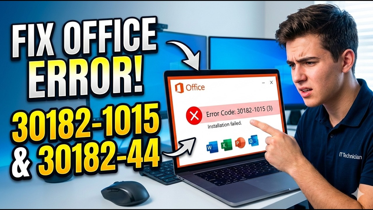 Microsoft Office Installation Failed Fix Error Code 30182-1015(3) & 30182-44(2) Fast!