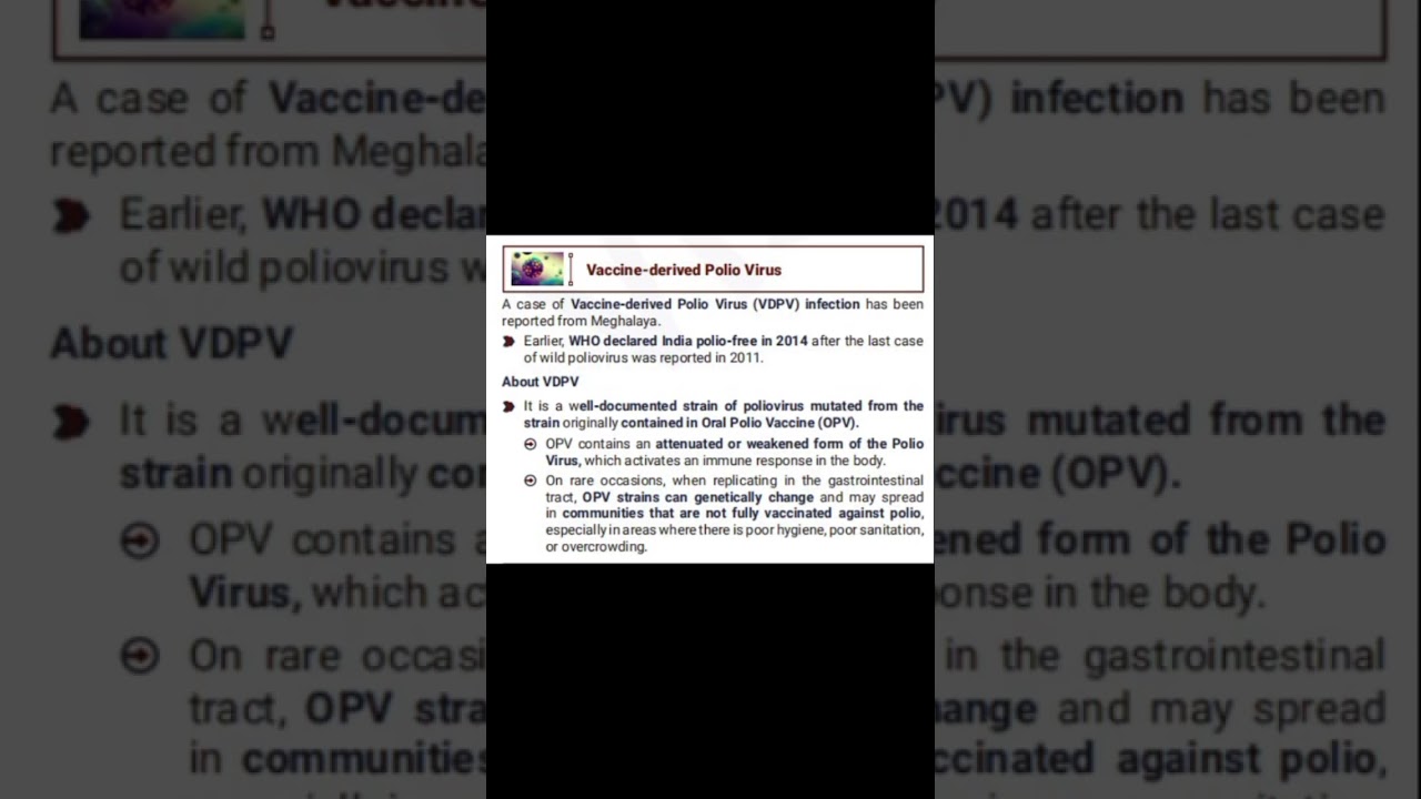 Vaccine derived polio virus VDPV