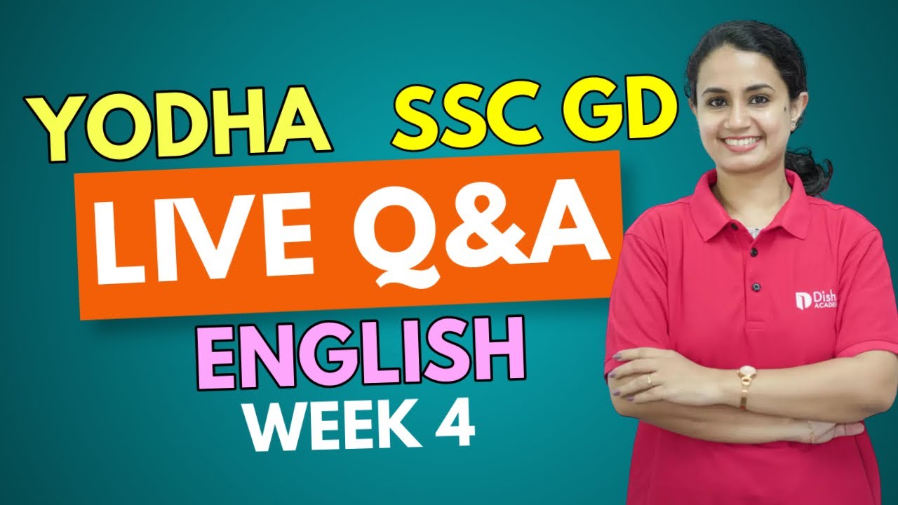 YODHA ♦♦ LIVE Q&A ♦♦ SSC GD ♦♦ ENGLISH WEEK 4