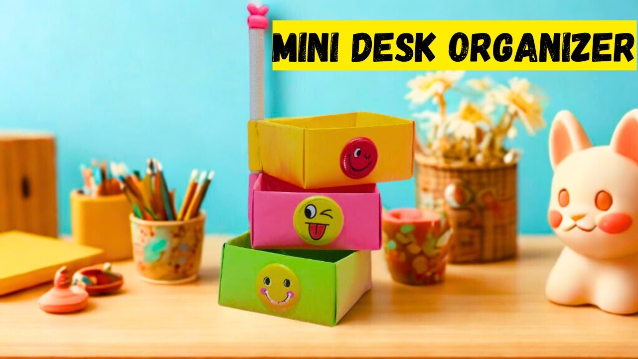 I Made This Cute Mini Desk Organizer Using Only Paper 😍