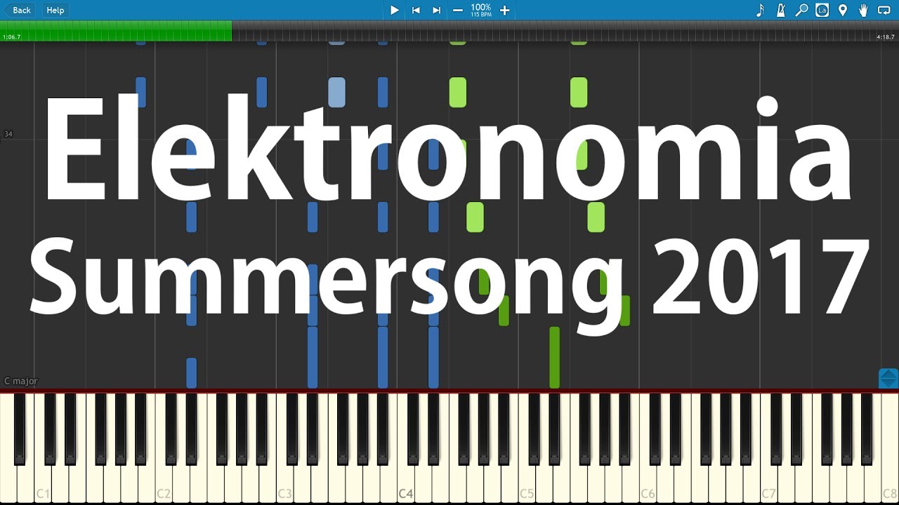Elektronomia - Summersong 2017 | Synthesia Piano Cover