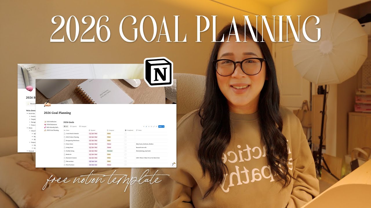 2026 Goal Planning | free notion template freebie 🍃