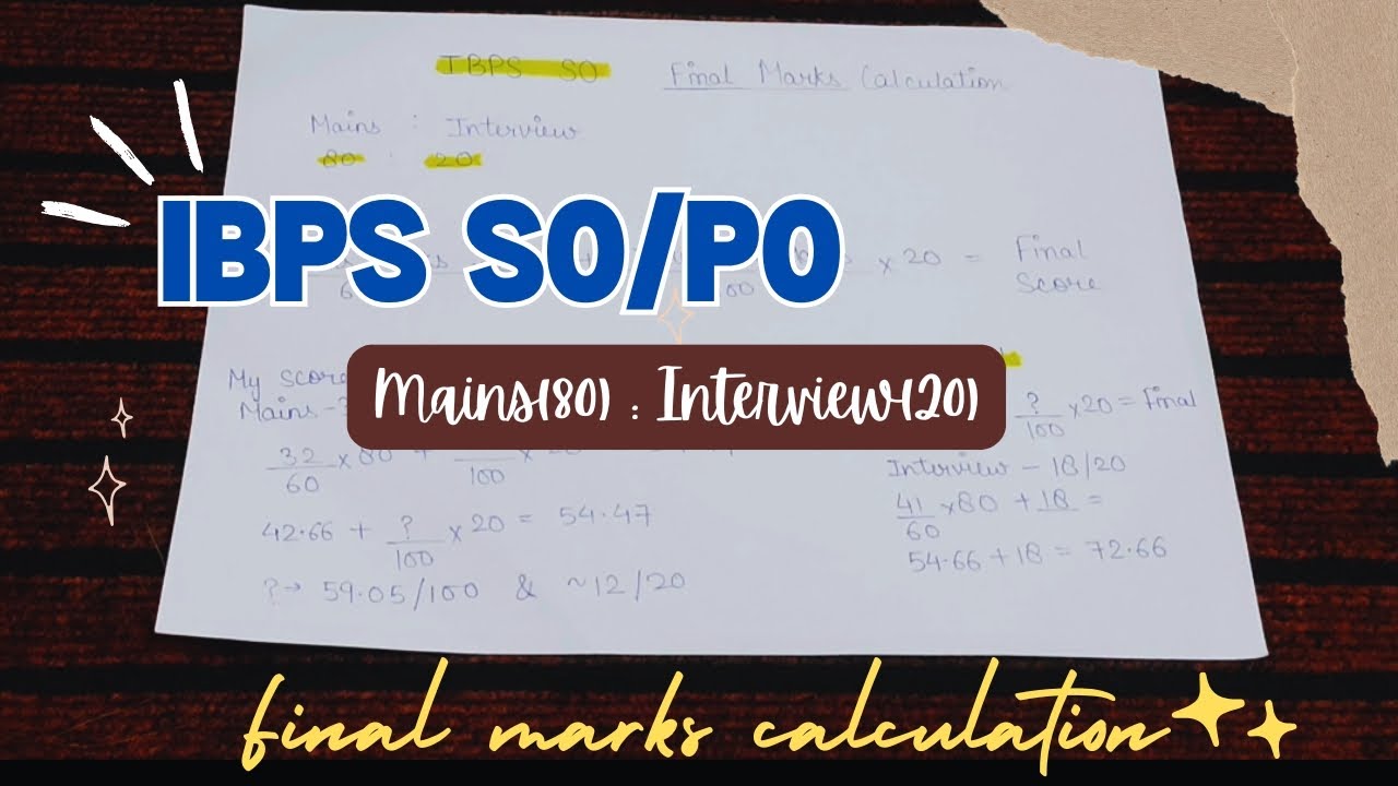 Final Marks Calculation IBPS SO/PO | Mains: Interview | Sakshi Tiwari #banking #ibps #yt 