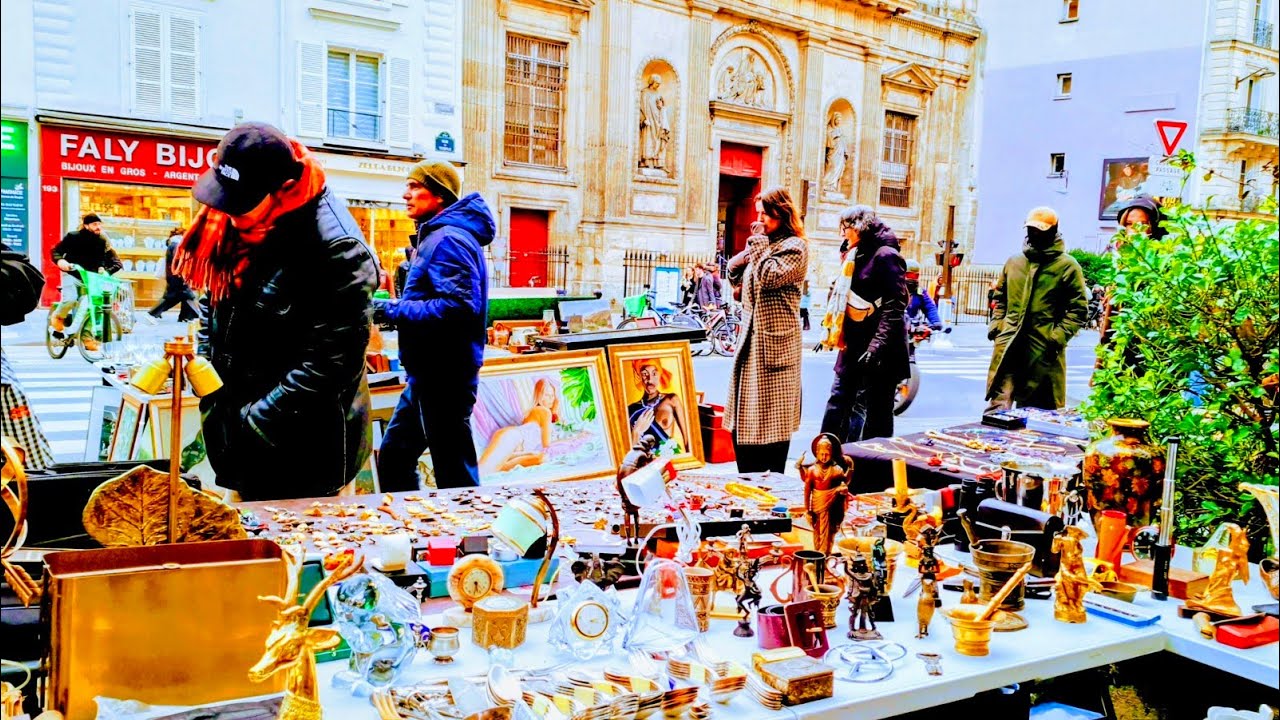 Paris France🇨🇵BIG FLEA MARKET🔥MARCHÉS Aux puces🛍BROCANTE🏺ANTIQUITÉS🪞SECOND-HAND🎉4KHDR Thrift 📸