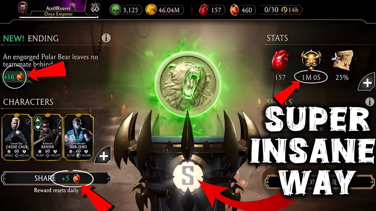 I Got twenty one (21) Dragon Krystal in one (1) Minutes |The Krypt S Rank Mortal Kombat Mobile trick