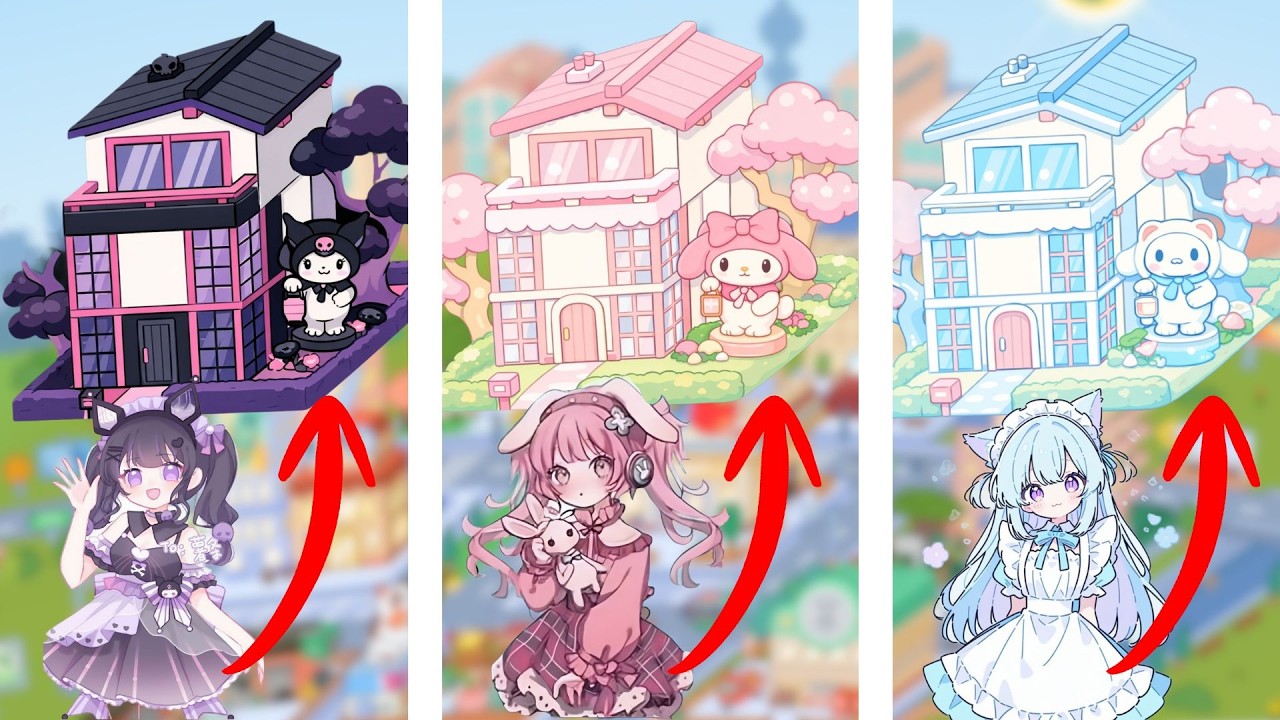 Toca Life 💖 Kuromi 😈 My Melody 🌸 Cinnamoroll 🤍 Sweet Home 🏡✨ #tocahasna