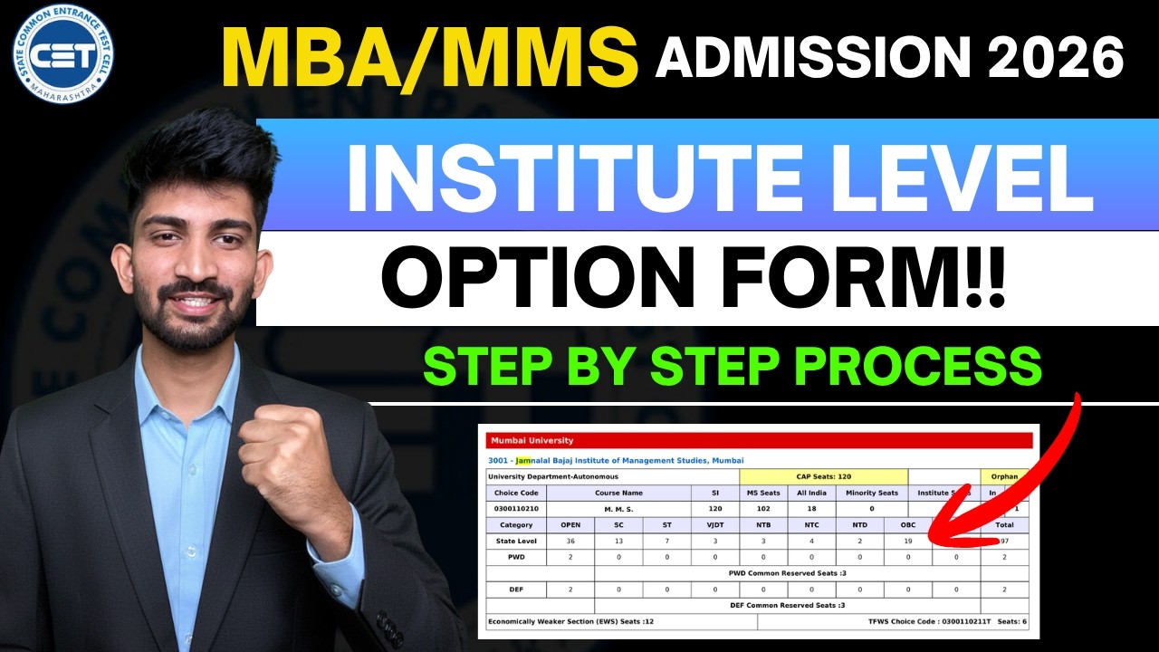 MBA Institute Level Option Form 2026 | MBA Admission Process 2026