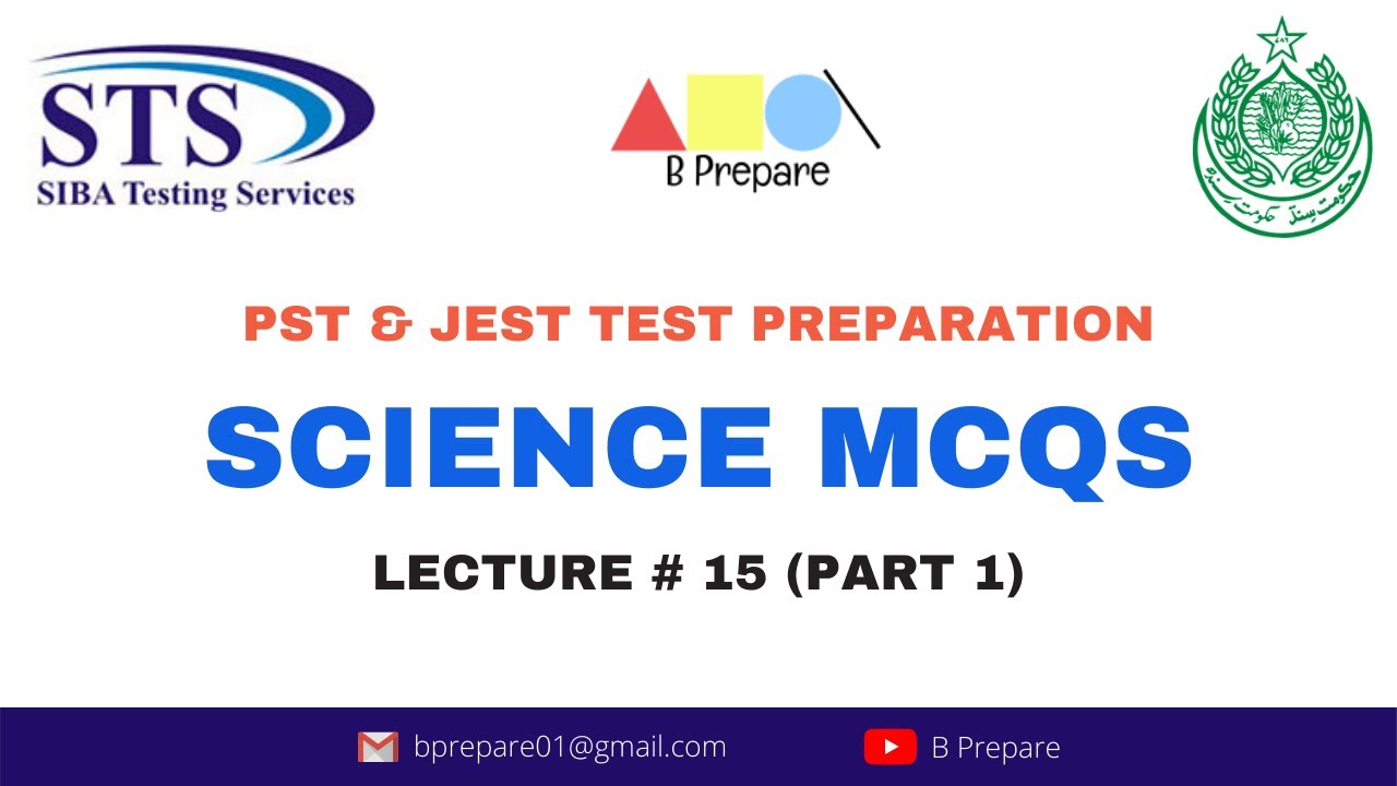 PST | JEST Test Preparation (SCIENCE MCQs Lecture 15 Part 1