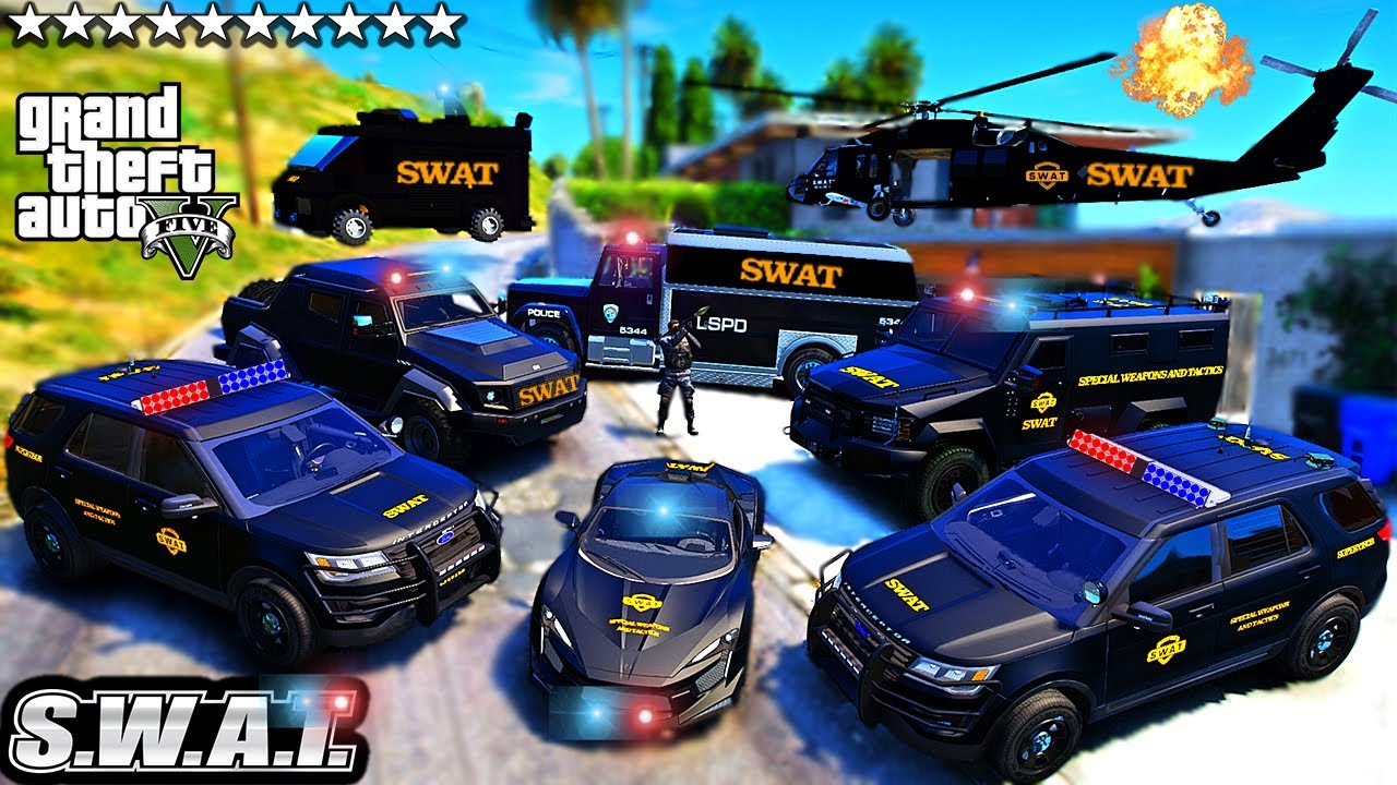 GTA 5 - Stealing SWAT POLICE CARS with Franklin! (Real Life Cars #83)
