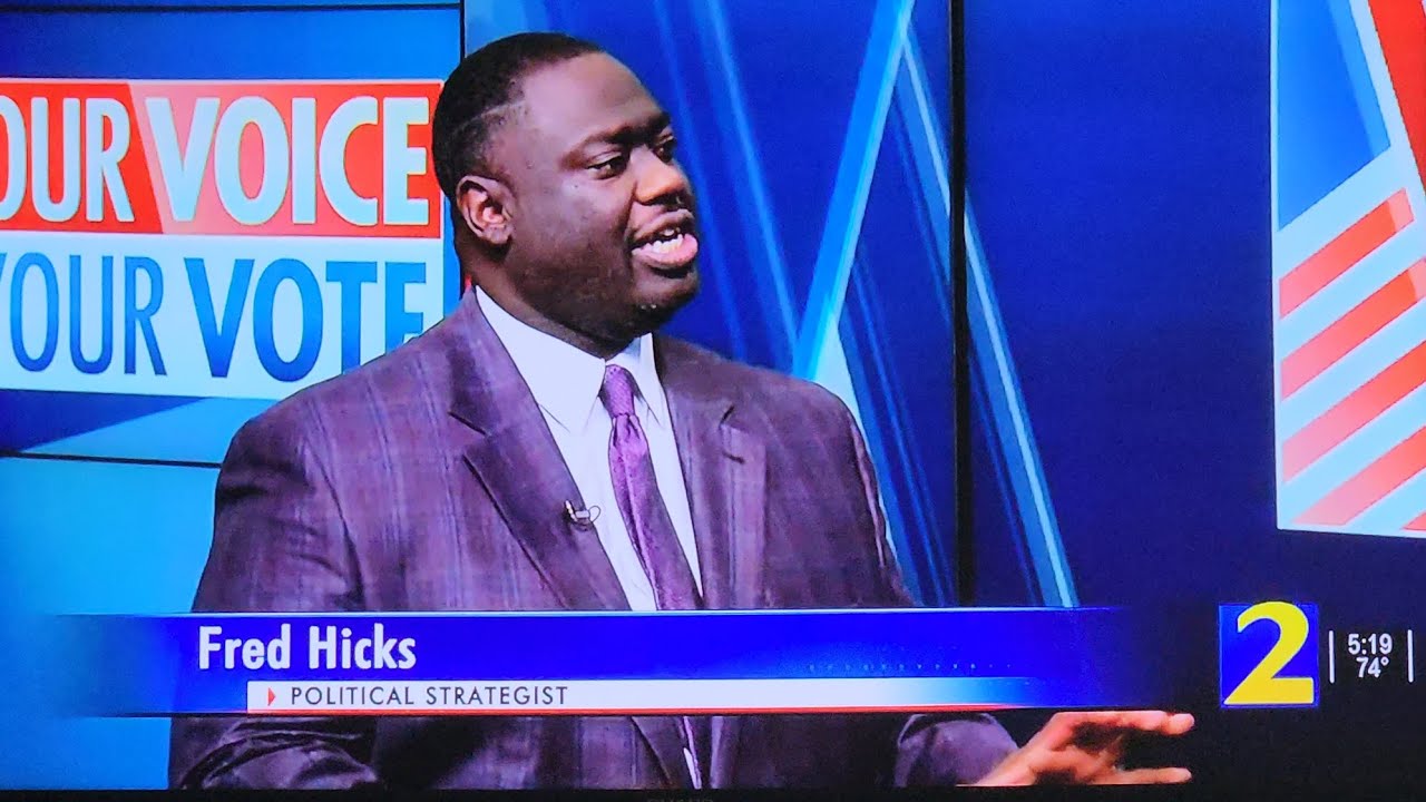 Political Strategist Fred Hicks talks about the 2022 Election with Channel 2 Anchor Jorge Esteves .
