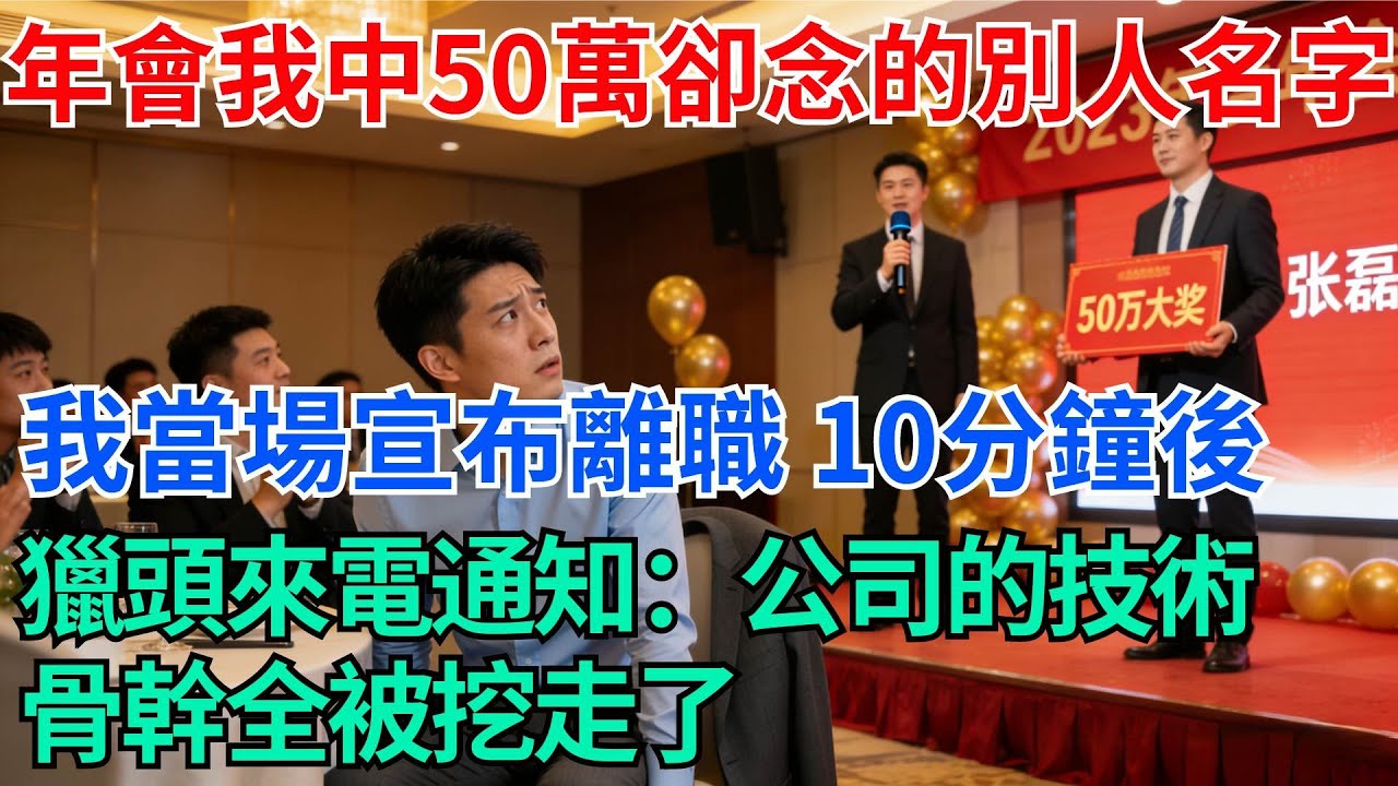 年會我抽了50萬，名字卻念的別人，我當場宣布離職，10分鐘後，獵頭打來電話通知老闆，公司的技術骨幹全被挖走了【奇趣天下】#職場逆襲#職場智慧#爽文職場#工作日常#完結爽文