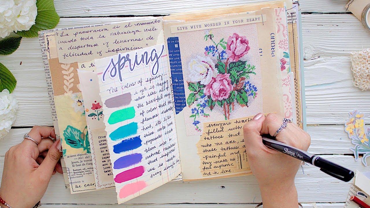 Journal With Me | Collaged Paper Scraps