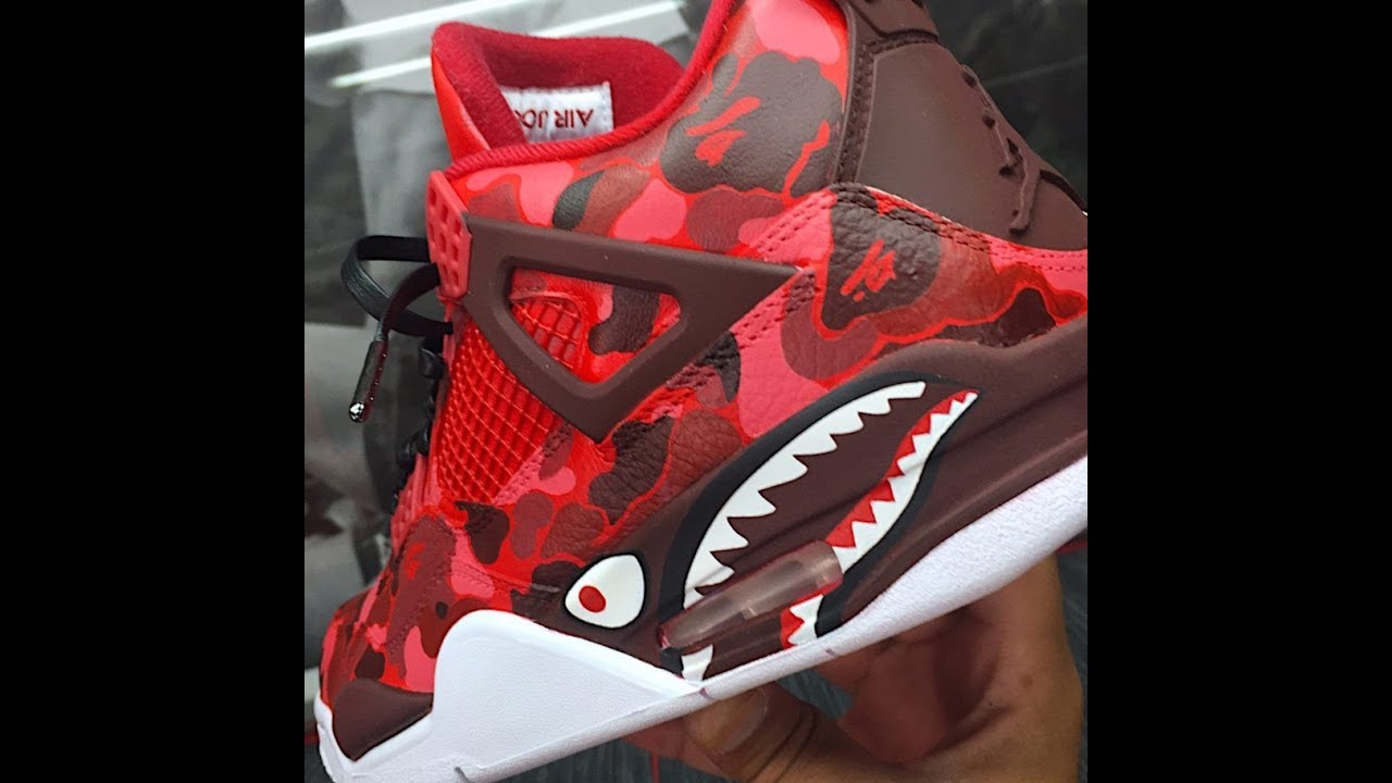 HOW TO: Make Custom  Bape Jordan 4s Tutorial