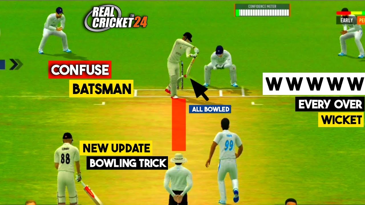 Real Cricket 24 Test Match Bowling Tips  💯 | Hard Mode! Rc24