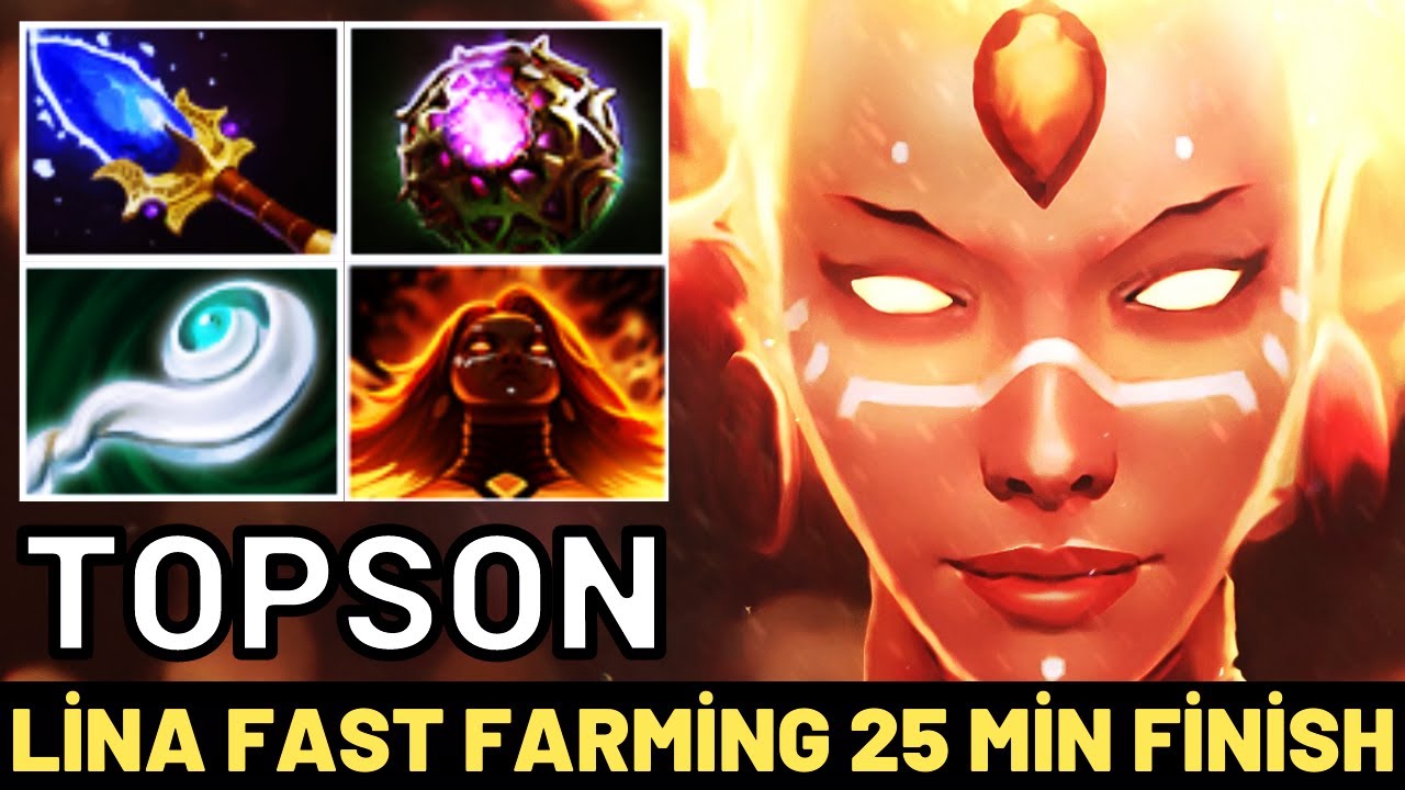 TOPSON Lina Fast Farming Cancer Mid 25 Min Finish 7.29 Dota 2