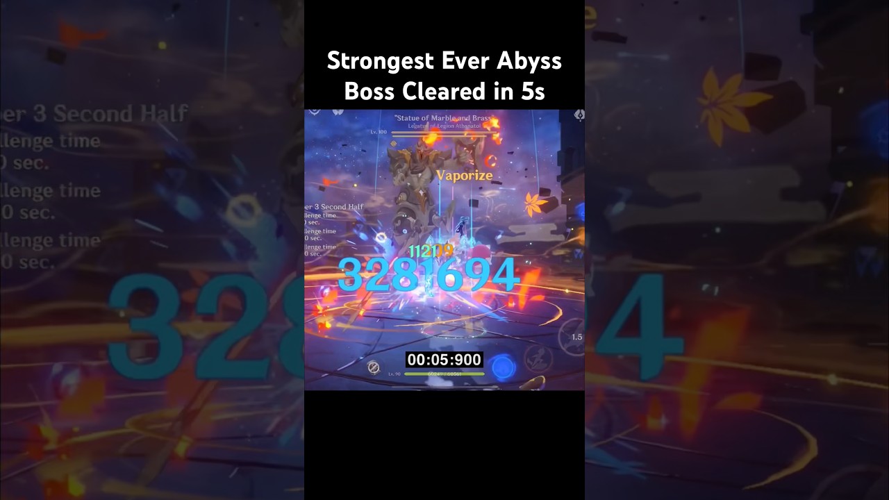 Strongest ever abyss boss cleared in 5s #xilonen #mualani #genshinimpact #spiralabyss