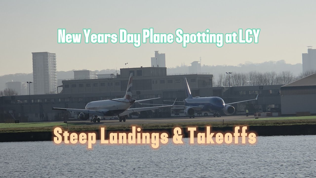 New Years Day Plane Spotting at London City Airport. Steep Arrivals & Departures
