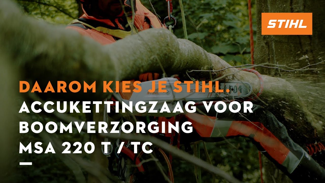 Wat zijn de voordelen van de accukettingzaag voor boomverzorging STIHL MSA 220 T/TC?