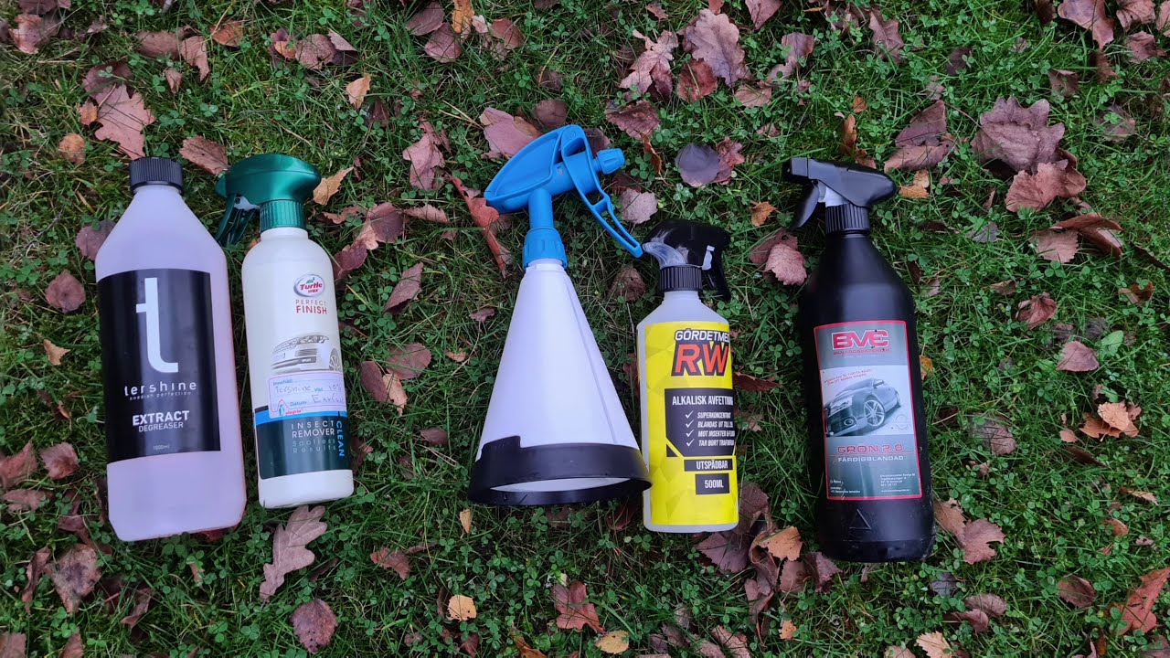 Test av alkaliskavfettning/f&ouml;rtv&auml;tt. tershine Extract, RW, BVE Gr&ouml;n, CitroFoam