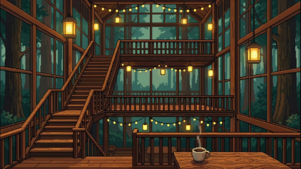 Pixel Forest Coffee Shop Ambience 🌲☕ | Chill Lo-Fi for Work