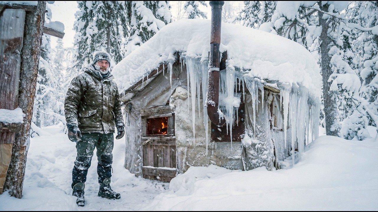 Surviving a Frozen Night Alone in My Tiny Forest Cabin &mdash; Wood Stove Only