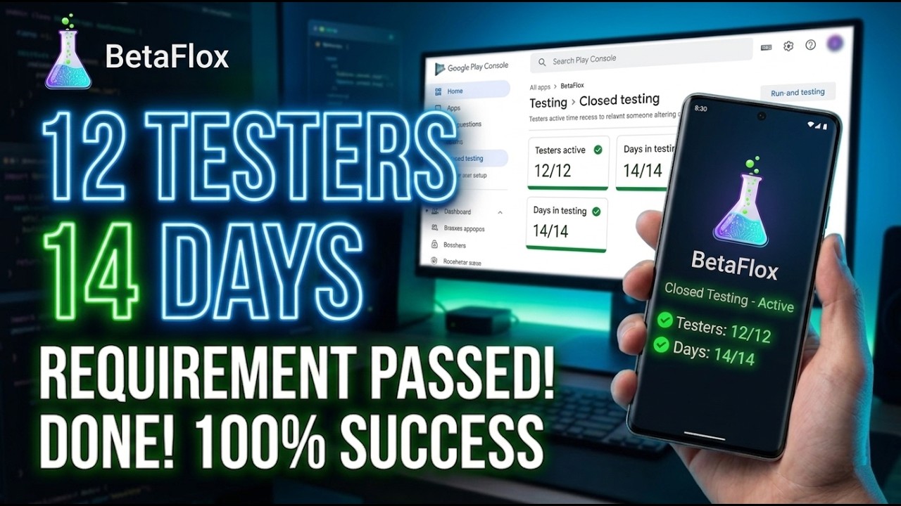How to Pass Google Play Closed Testing (12 Testers for 14 Days) | BetaFlox SDK Integration Tutorial