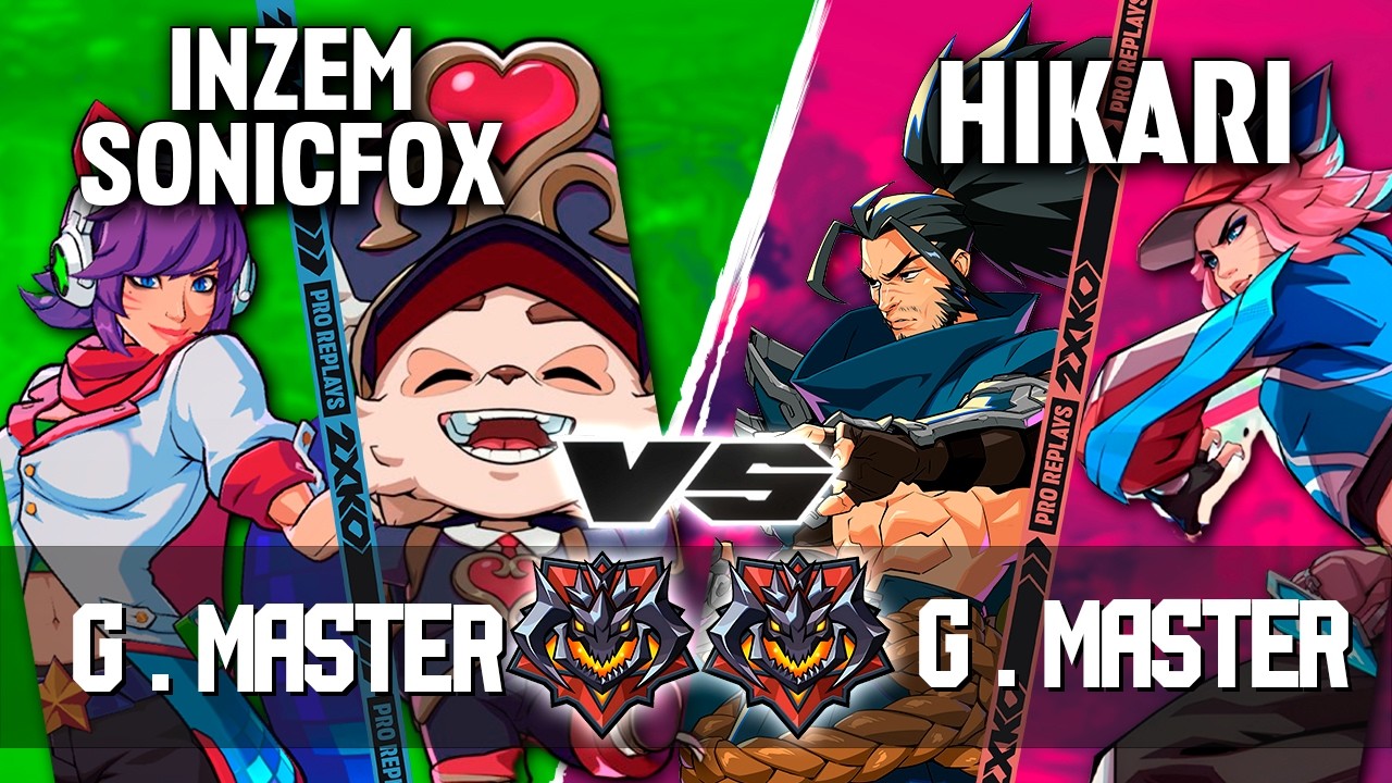2XKO ▰ INZEM-SONICFOX (Teemo-Ahri) vs HIKARI (Yasuo-Ahri) ▰ 2XKO Pro level replays