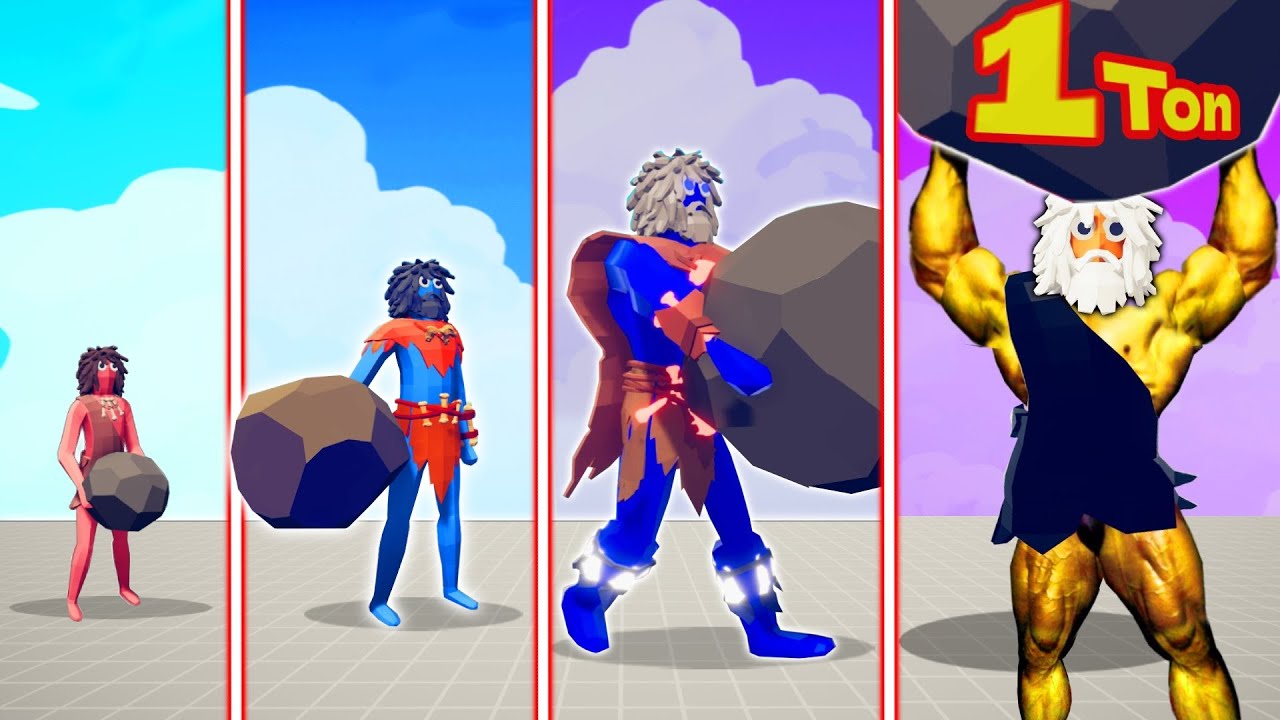 EVOLUTION OF THROW STONES ( ALL FORM ) | TABS - Totally Accurate Battle Simulator