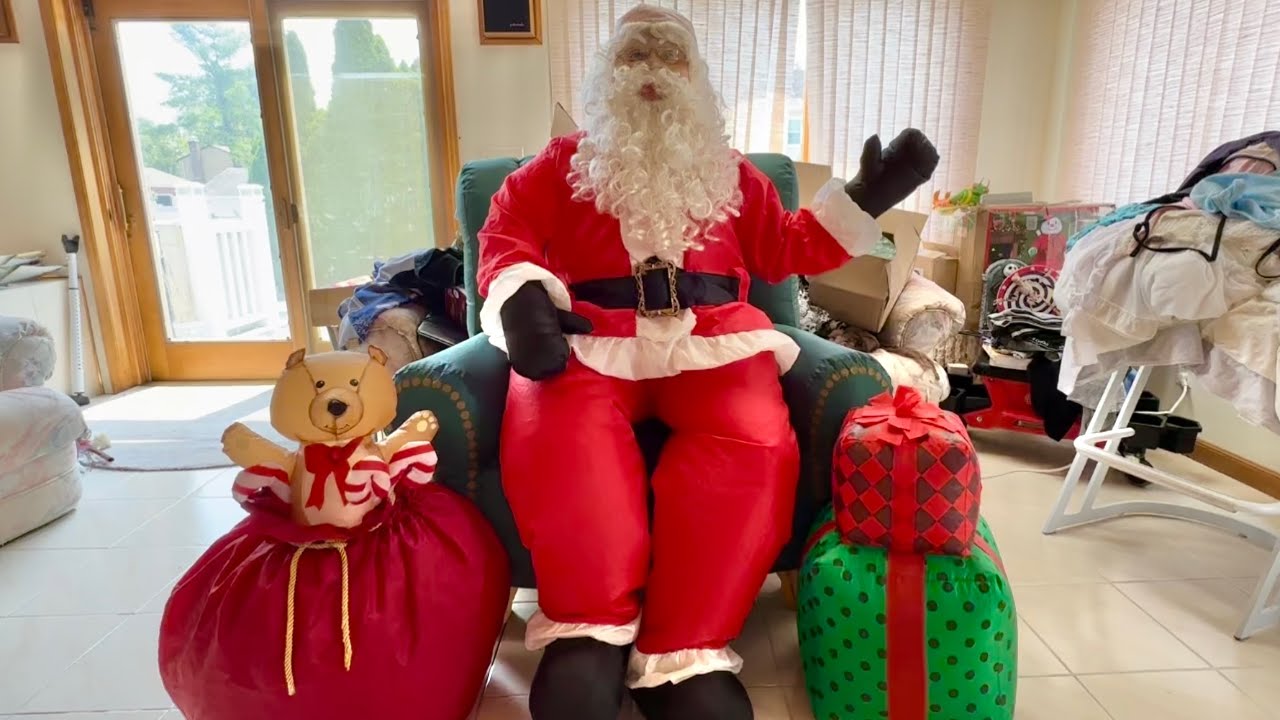 FULLY REPAIRED Gemmy 2008 Animated Airblown Realistic Sitting Santa in Chair (Lowes Model) 🎅🎄☃️