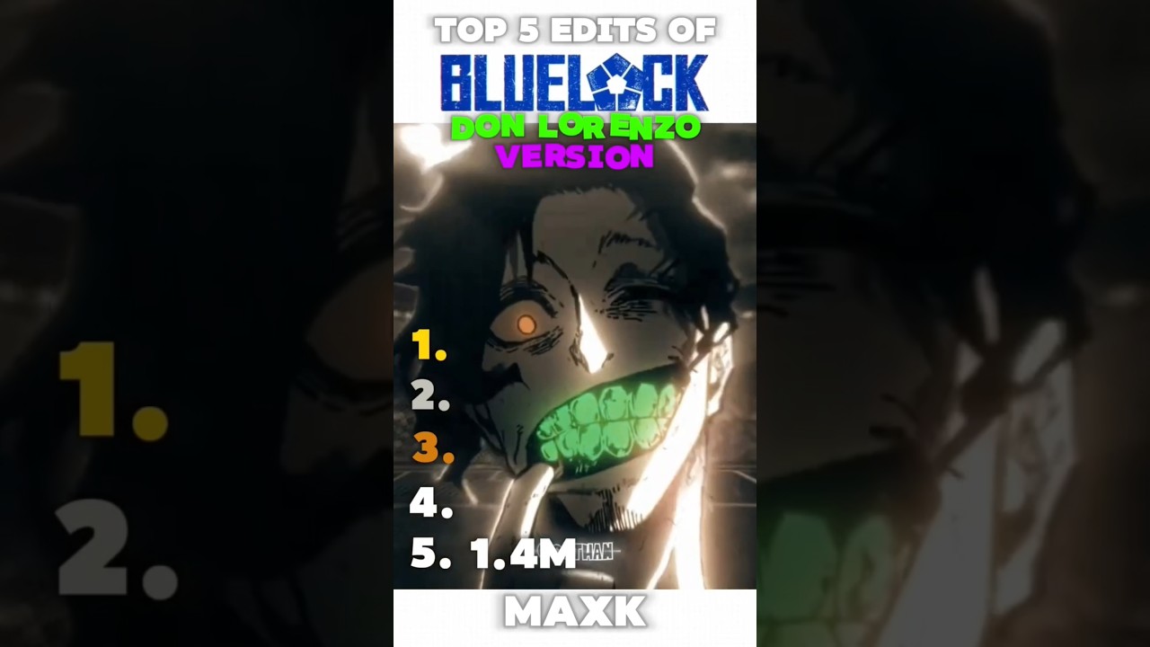 TOP 5 EDITS OF BLUE LOCK 🥶 | DON LORENZO VERSION #anime #bluelock #edit #fyp #top #prime #viral