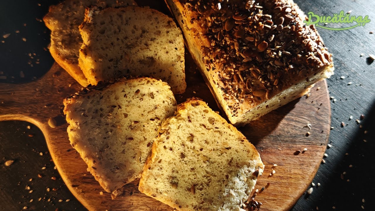 PAINE DE CASA CU SEMINTE - Reteta usoara, fara framantare