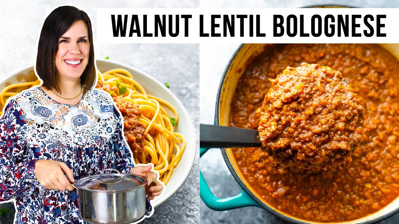 VEGAN Walnut Lentil Bolognese Sauce | Meaty & Freezer-Friendly