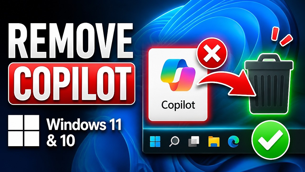 How To Remove Copilot From Windows 11 & Windows 10 (Full Guide)