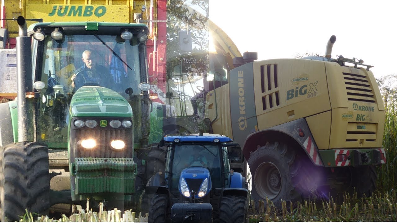 Koszenie Kukurydzy z Nowym Nabytkiem 2017||Krone BigX 600||4x New Holland&Jd 8330||