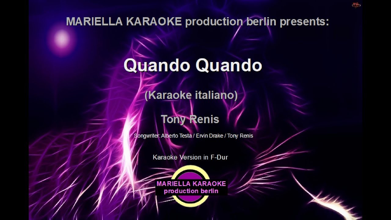 Tony Renis   Quando Quando (Karaoke Version)